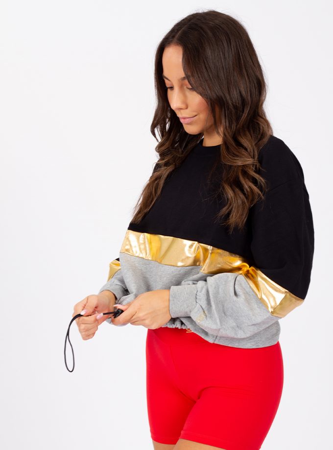 Sweatshirt com painéis tricolor